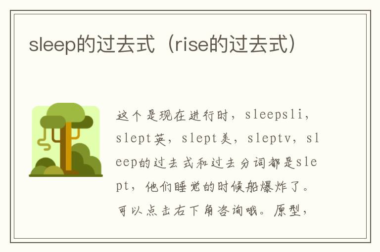 sleep的过去式（rise的过去式）