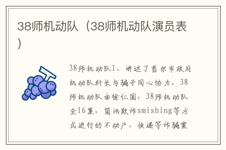 38师机动队（38师机动队演员表）