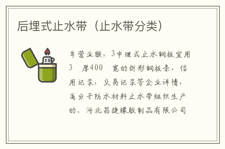 后埋式止水带（止水带分类）