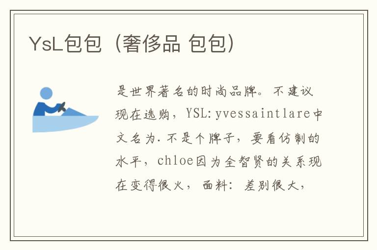 YsL包包（奢侈品 包包）